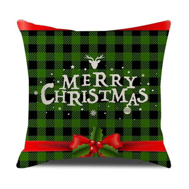 Christmas Green Stripe Pattern Cotton Linen Throw Pillow Christmas Stripe Pillow Cases