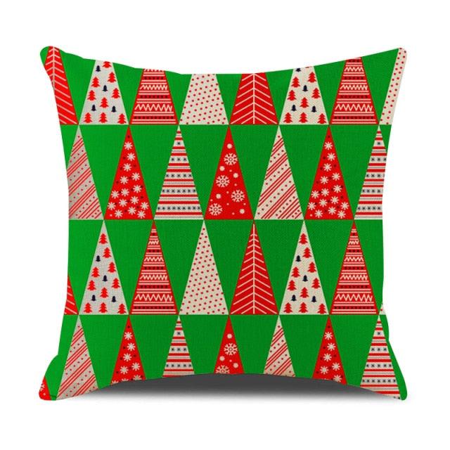 Christmas Green Stripe Pattern Cotton Linen Throw Pillow Christmas Stripe Pillow Cases
