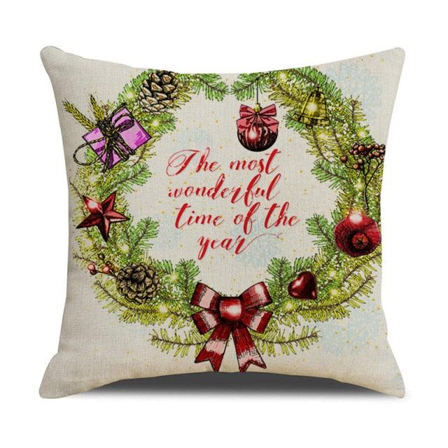 Christmas Green Stripe Pattern Cotton Linen Throw Pillow Christmas Stripe Pillow Cases