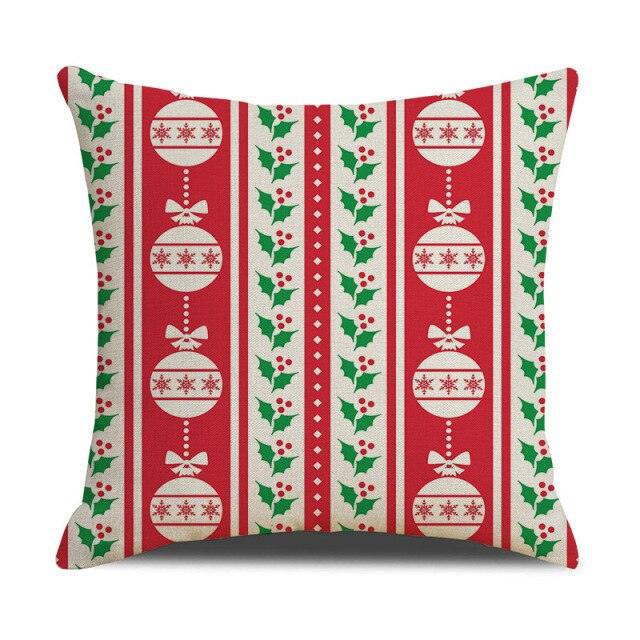 Christmas Green Stripe Pattern Cotton Linen Throw Pillow Christmas Stripe Pillow Cases