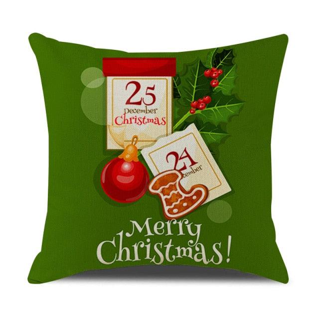 Christmas Green Stripe Pattern Cotton Linen Throw Pillow Christmas Stripe Pillow Cases