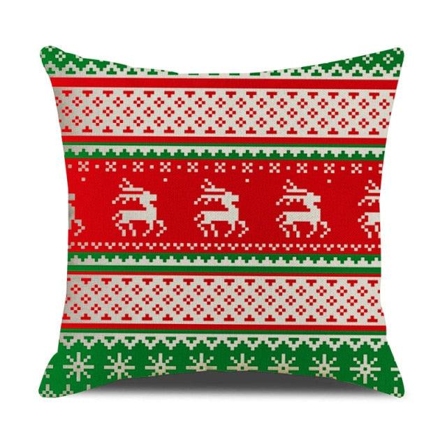 Christmas Green Stripe Pattern Cotton Linen Throw Pillow Christmas Stripe Pillow Cases
