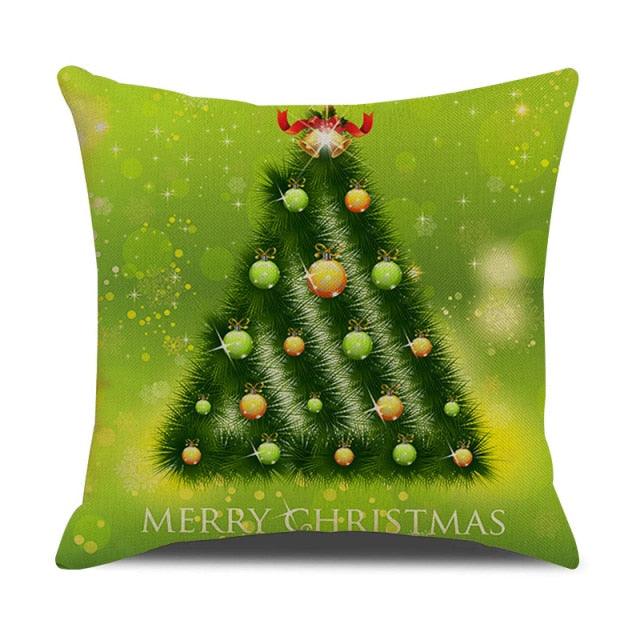 Christmas Green Stripe Pattern Cotton Linen Throw Pillow Christmas Stripe Pillow Cases