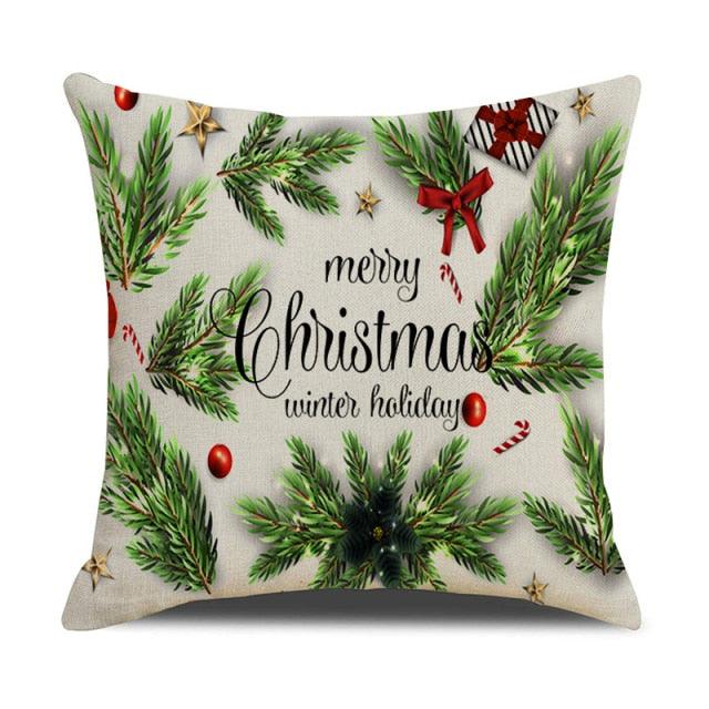 Christmas Green Stripe Pattern Cotton Linen Throw Pillow Christmas Stripe Pillow Cases