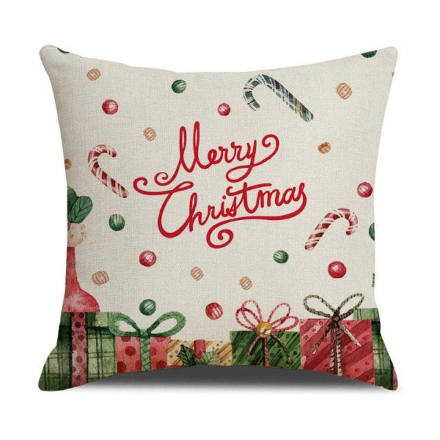 Christmas Green Stripe Pattern Cotton Linen Throw Pillow Christmas Stripe Pillow Cases