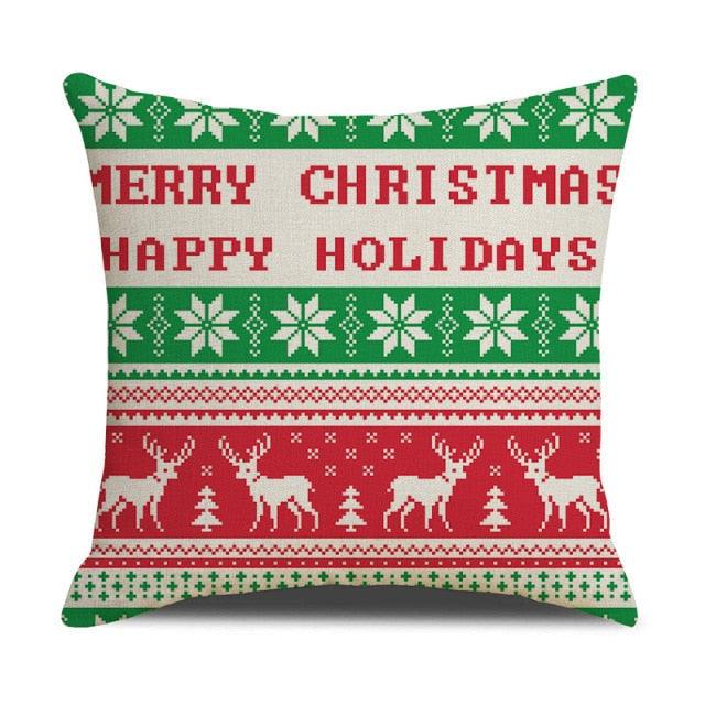 Christmas Green Stripe Pattern Cotton Linen Throw Pillow Christmas Stripe Pillow Cases