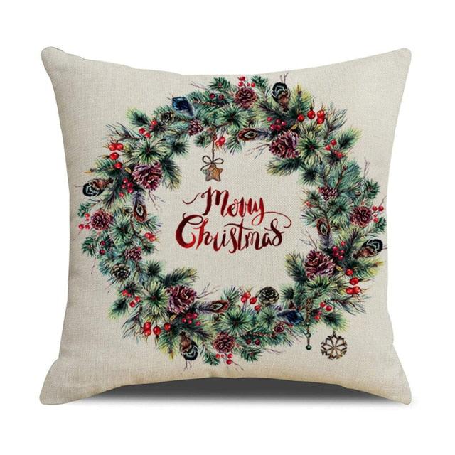 Christmas Green Stripe Pattern Cotton Linen Throw Pillow Christmas Stripe Pillow Cases