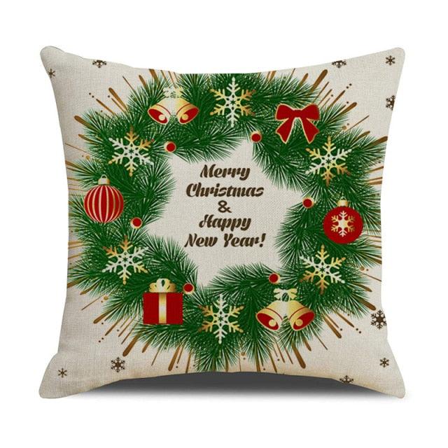 Christmas Green Stripe Pattern Cotton Linen Throw Pillow Christmas Stripe Pillow Cases