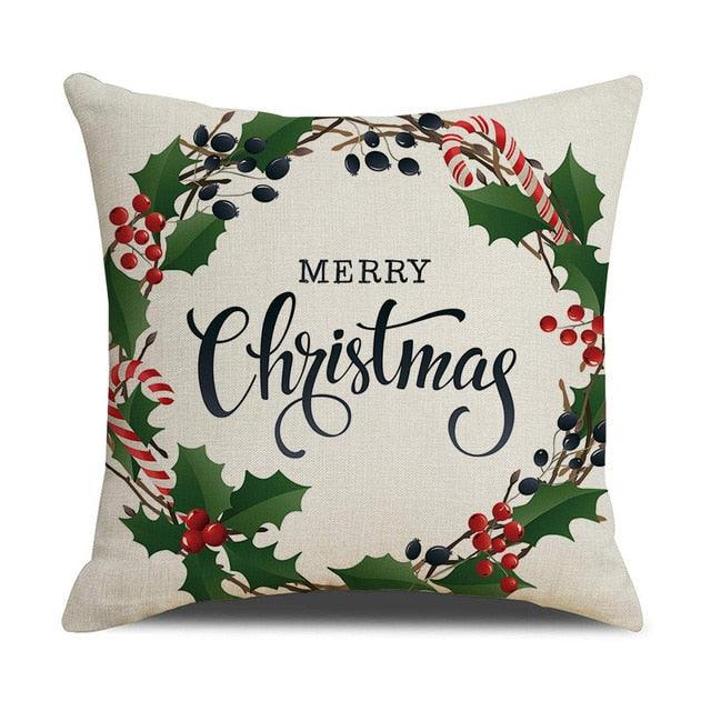 Christmas Green Stripe Pattern Cotton Linen Throw Pillow Christmas Stripe Pillow Cases