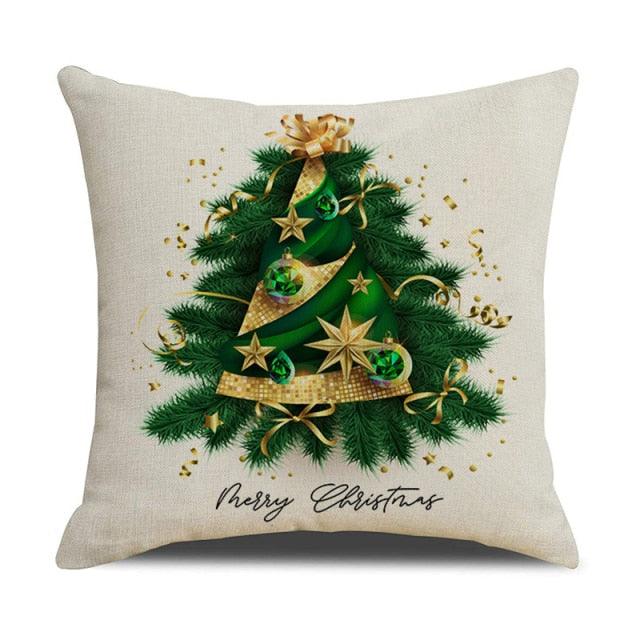 Christmas Green Stripe Pattern Cotton Linen Throw Pillow Christmas Stripe Pillow Cases
