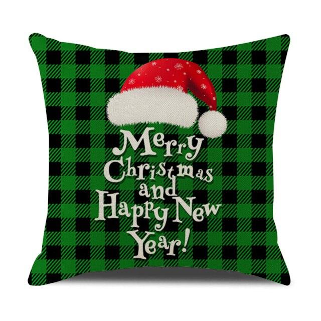 Christmas Green Stripe Pattern Cotton Linen Throw Pillow Christmas Stripe Pillow Cases