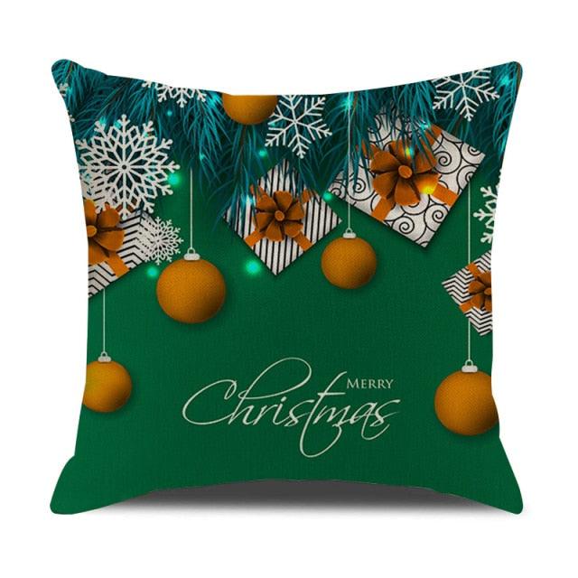Christmas Green Stripe Pattern Cotton Linen Throw Pillow Christmas Stripe Pillow Cases