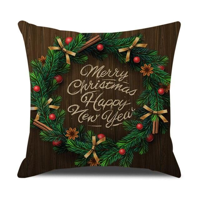 Christmas Green Stripe Pattern Cotton Linen Throw Pillow Christmas Stripe Pillow Cases
