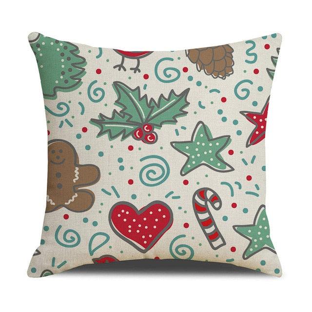 Christmas Green Stripe Pattern Cotton Linen Throw Pillow Christmas Stripe Pillow Cases