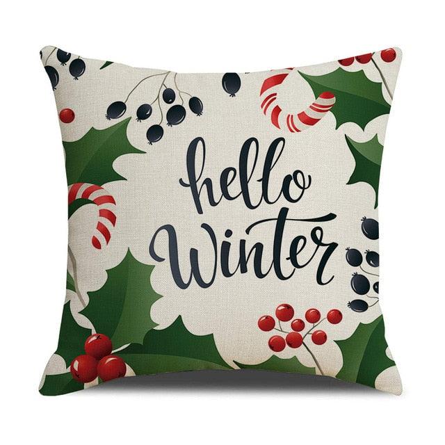 Christmas Green Stripe Pattern Cotton Linen Throw Pillow Christmas Stripe Pillow Cases