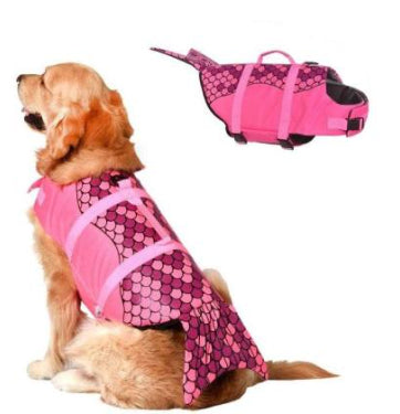 Mermaid Shark Pet Dog Swimming Life Vest Adjustable