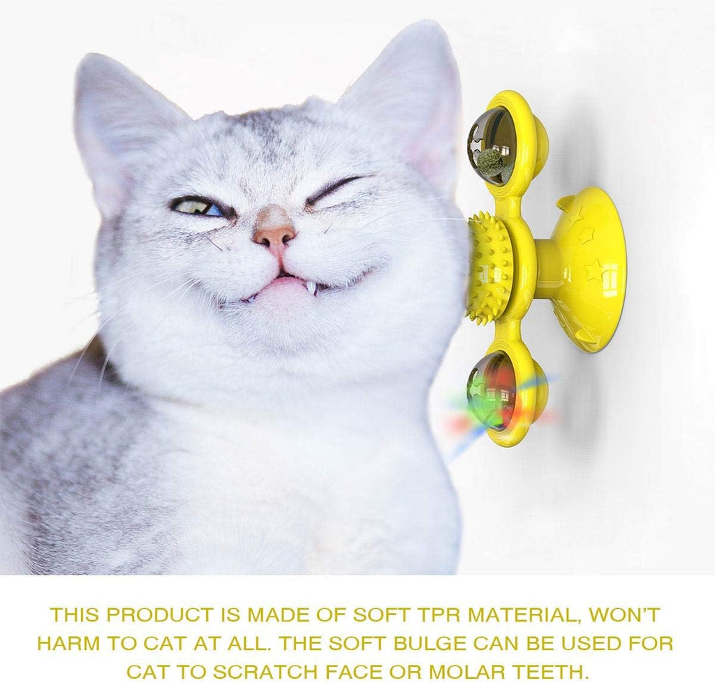 Animal Doll  Stuffed Cat Pet  Catnip Grass Toy Interactive Windmill