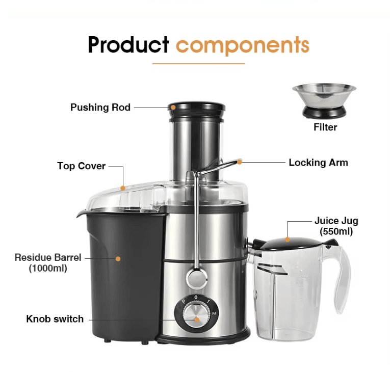 Centrifugal juicer multi-function electric juicer 2.5L slag cup