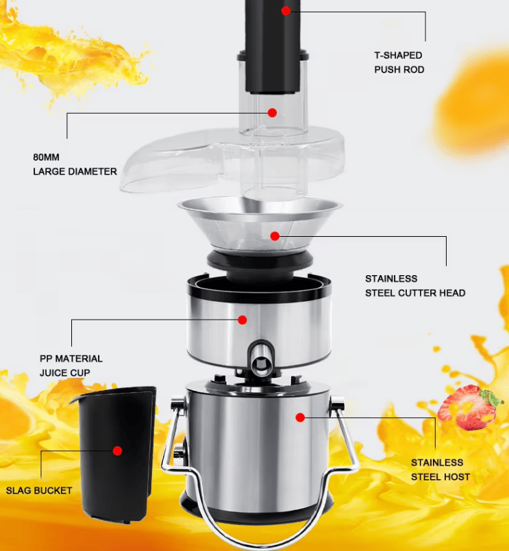 Centrifugal juicer multi-function electric juicer 2.5L slag cup