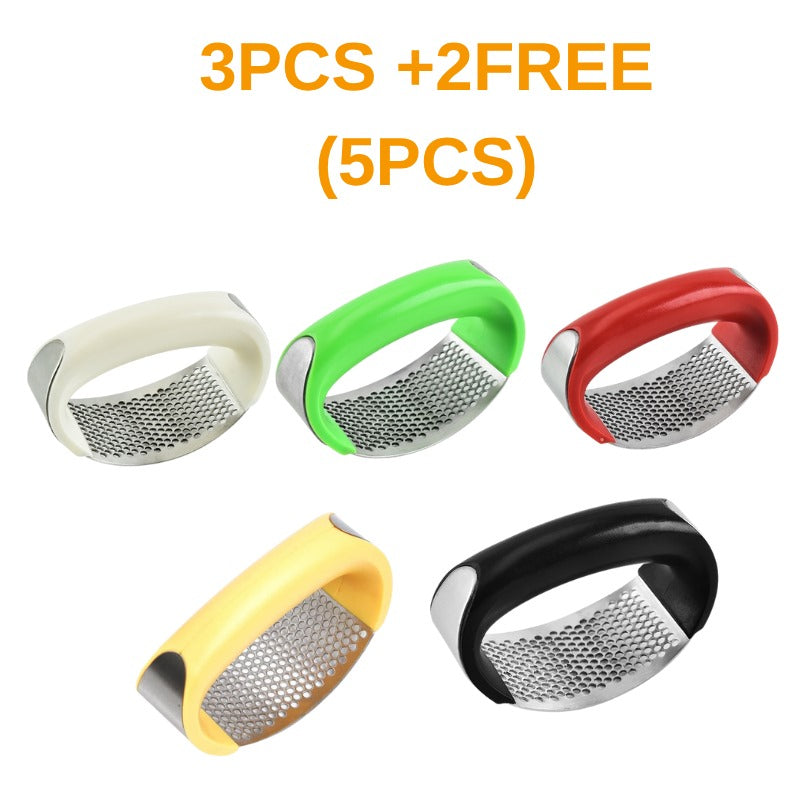 Stainless Steel Garlic Masher Press Manual Curve