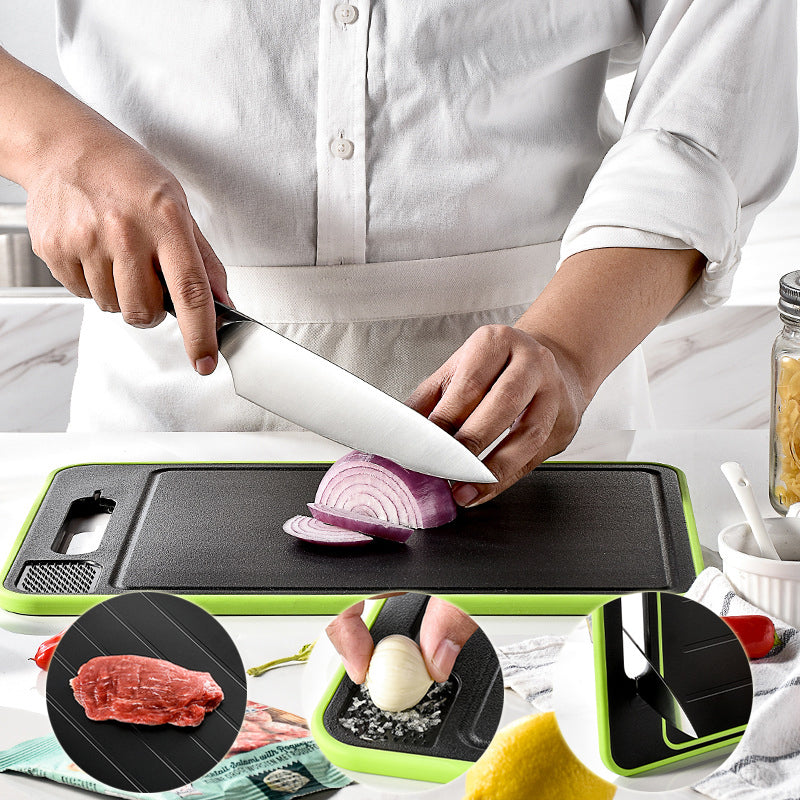 Double-side Cutting Board W/Defrosting Function W/Knife Sharpener