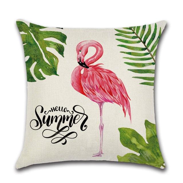 Elegant Linen Cushion Cover Black White Plaid Flower Waterproof Summer Outdoor 45x45CM