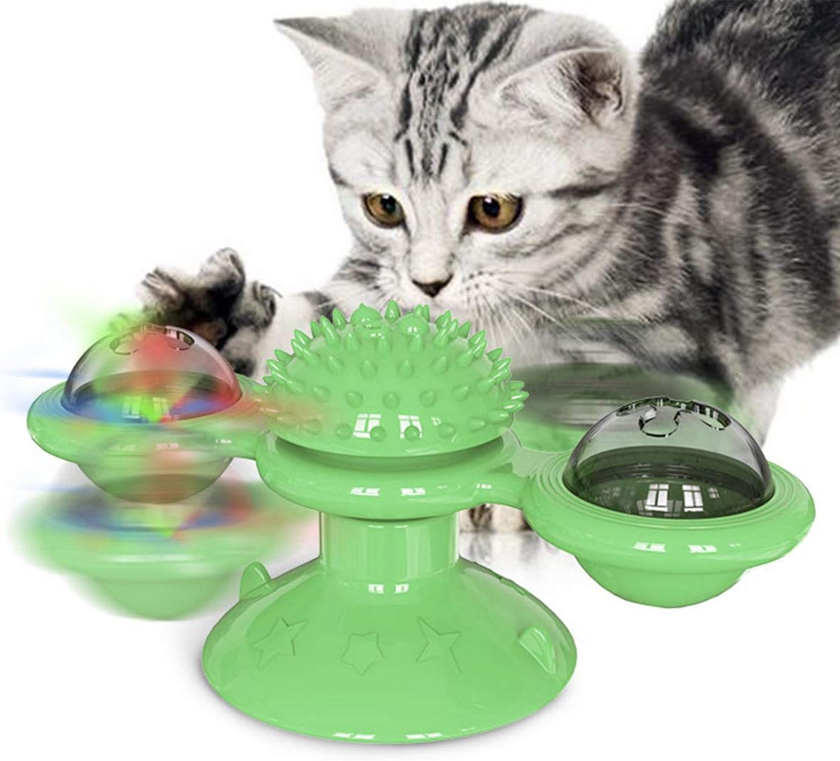 Animal Doll  Stuffed Cat Pet  Catnip Grass Toy Interactive Windmill
