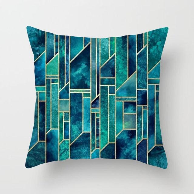 Flower Leaves Pattern Throw Pillow Case