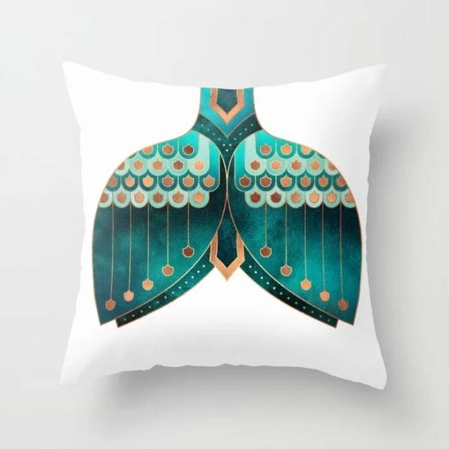 Flower Leaves Pattern Throw Pillow Case