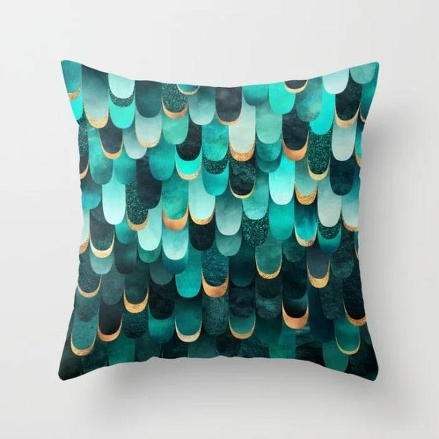 Flower Leaves Pattern Throw Pillow Case