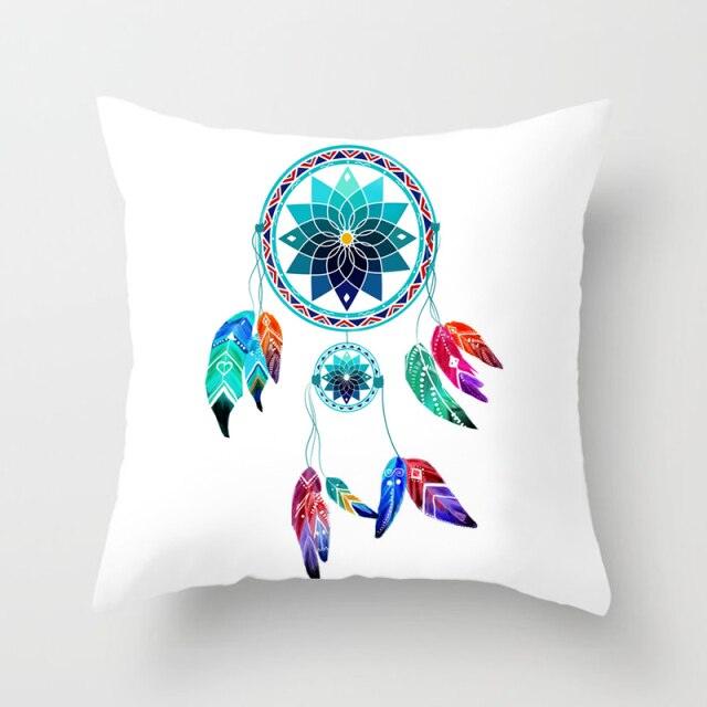 Flower Leaves Pattern Throw Pillow Case