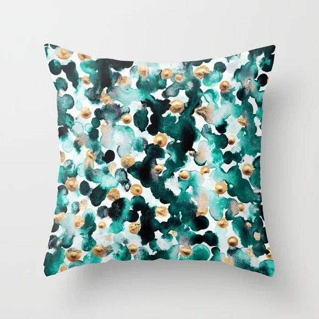 Flower Leaves Pattern Throw Pillow Case