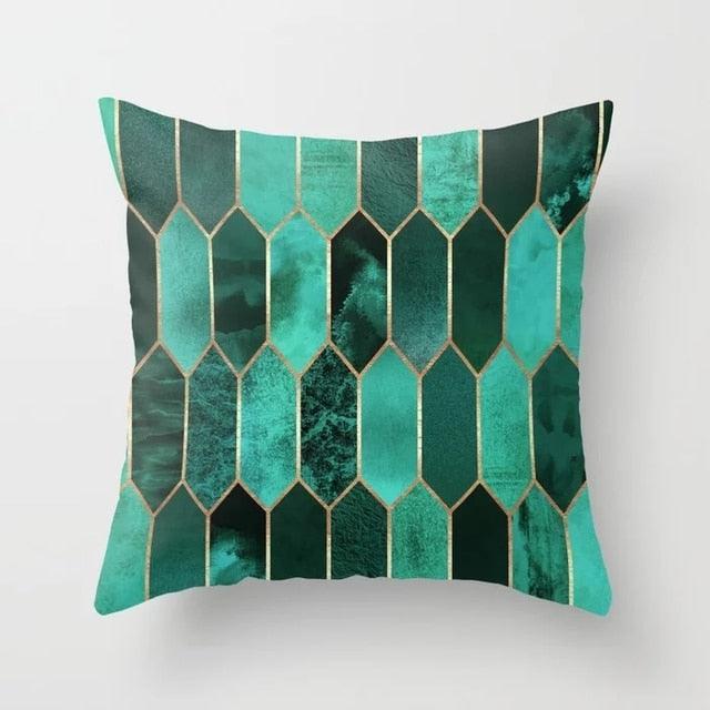Flower Leaves Pattern Throw Pillow Case