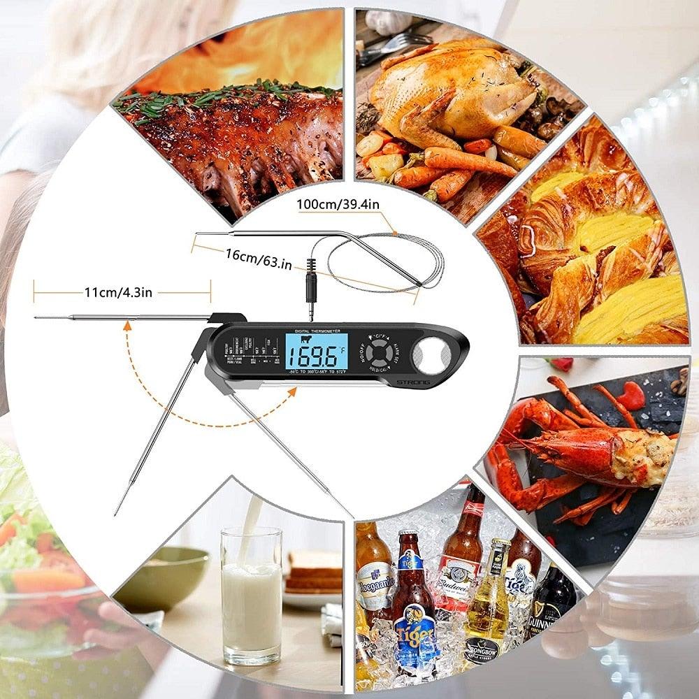 Digital Meat BBQ Thermometer Dual Probe Design Waterproof