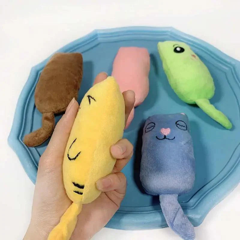 Funny Colorful Teeth Grinding Catnip Toys Cute Kitten Chewing Toy