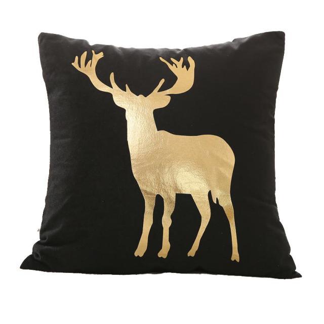 Golden Love Leaves Bronzing Cushion Decorative Pillow Covers 45x45CM