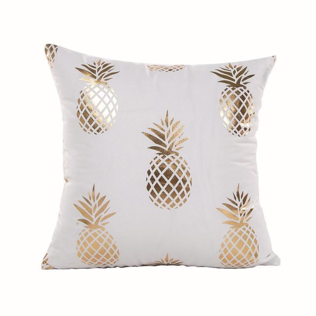 Golden Love Leaves Bronzing Cushion Decorative Pillow Covers 45x45CM