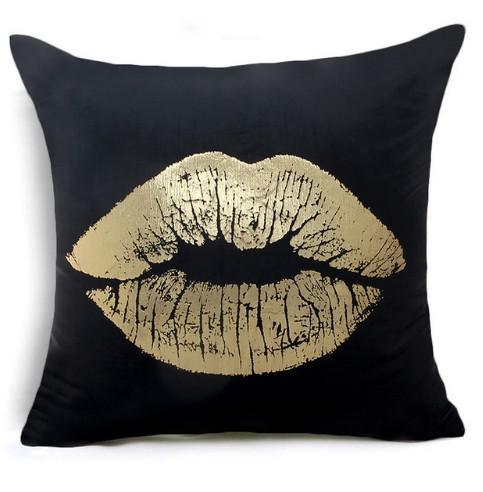 Golden Love Leaves Bronzing Cushion Decorative Pillow Covers 45x45CM
