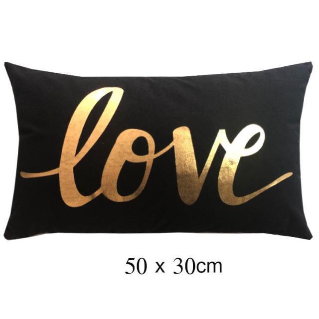Golden Love Leaves Bronzing Cushion Decorative Pillow Covers 45x45CM