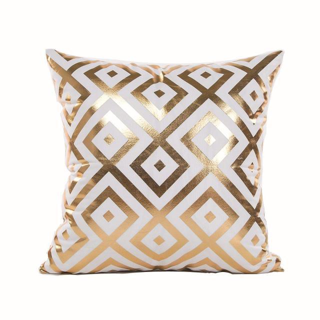 Golden Love Leaves Bronzing Cushion Decorative Pillow Covers 45x45CM