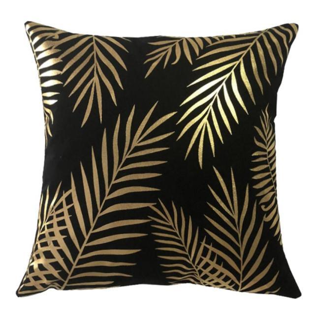 Golden Love Leaves Bronzing Cushion Decorative Pillow Covers 45x45CM