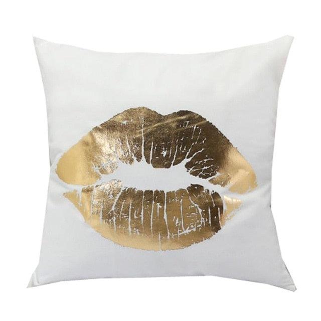 Golden Love Leaves Bronzing Cushion Decorative Pillow Covers 45x45CM
