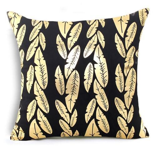 Golden Love Leaves Bronzing Cushion Decorative Pillow Covers 45x45CM