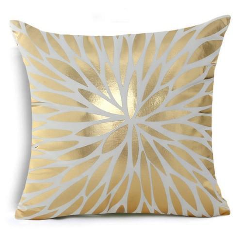 Golden Love Leaves Bronzing Cushion Decorative Pillow Covers 45x45CM