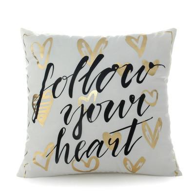 Golden Love Leaves Bronzing Cushion Decorative Pillow Covers 45x45CM