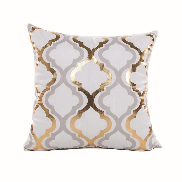Golden Love Leaves Bronzing Cushion Decorative Pillow Covers 45x45CM