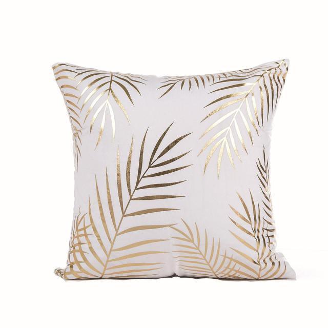 Golden Love Leaves Bronzing Cushion Decorative Pillow Covers 45x45CM