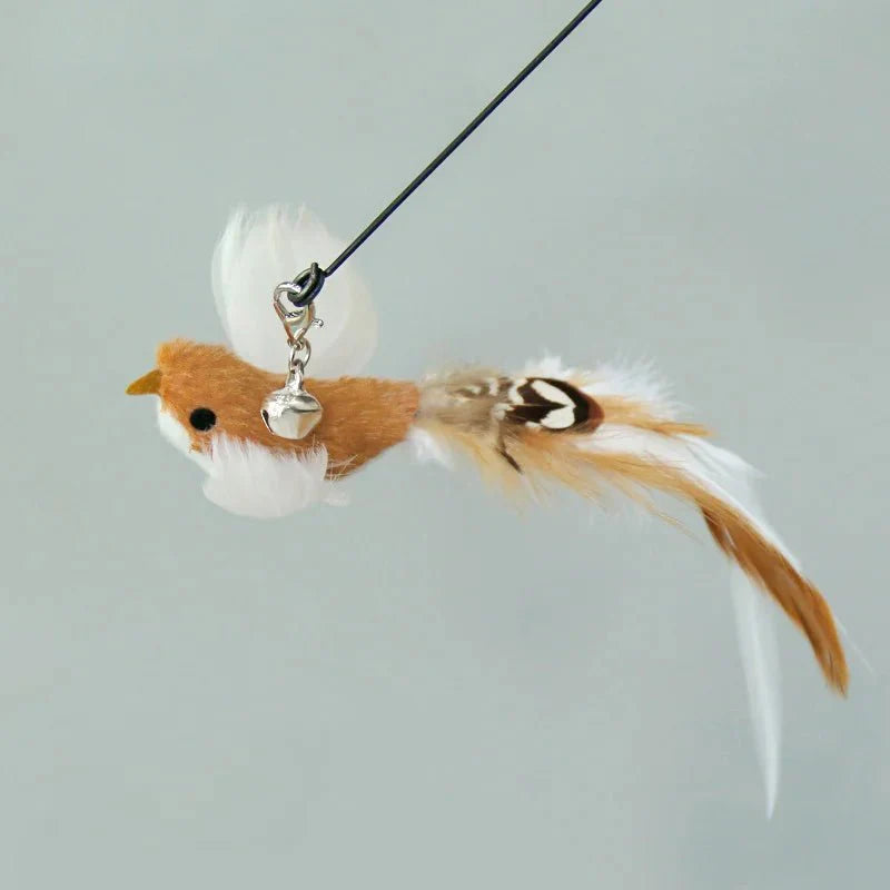 Hands-Free Feather Cat Wand w/Bell | Suction Cup Interactive Toy for Hunting and Exercise