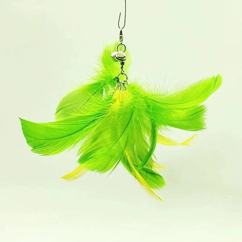 Hands-Free Feather Cat Wand w/Bell | Suction Cup Interactive Toy for Hunting and Exercise