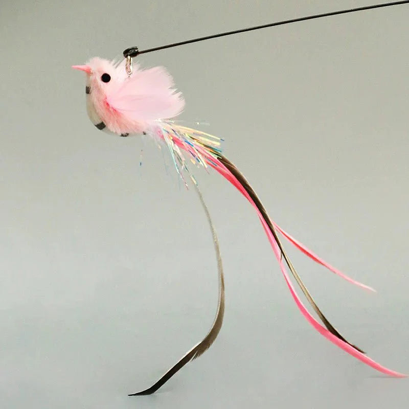 Hands-Free Feather Cat Wand w/Bell | Suction Cup Interactive Toy for Hunting and Exercise